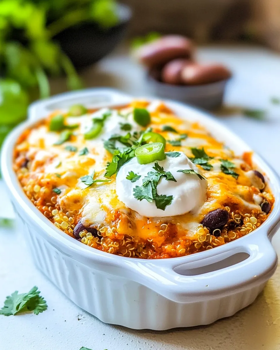 Delicious Chicken Quinoa Enchilada Casserole image