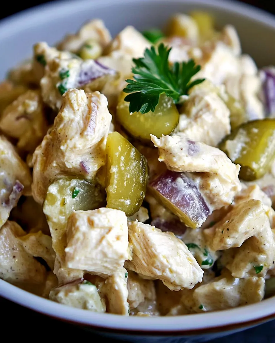 Easy Chicken Salad with Pickles Recipe shot