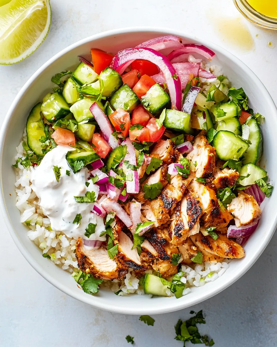 Delicious Chicken Shawarma Bowls shot