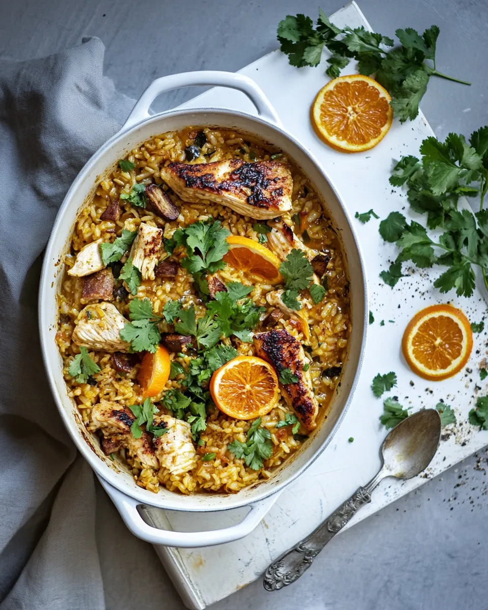 Delicious Chicken & rice pilaf with orange & spices image