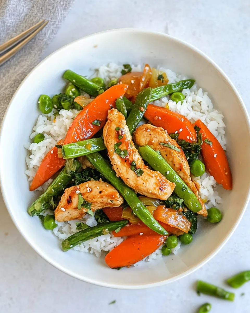 Delicious Chicken and Vegetable Stir Fry shot