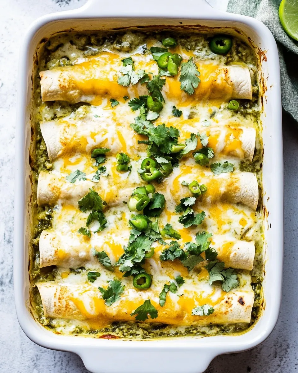 Delicious Chicken and White Bean Enchiladas with Creamy Salsa Verde image