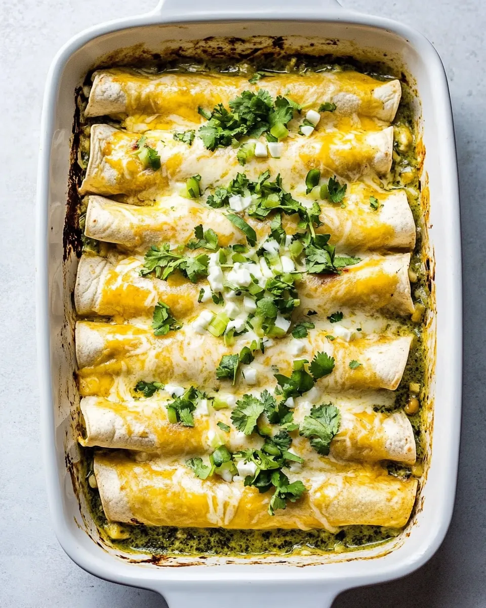 Easy Chicken and White Bean Enchiladas with Creamy Salsa Verde recipe photo