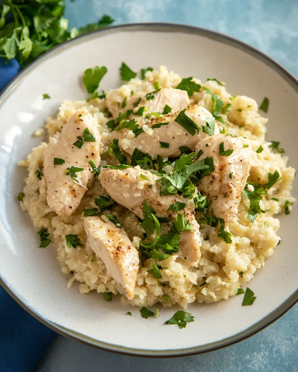 Healthy Chicken with Parmesan Cauliflower Rice recipe photo