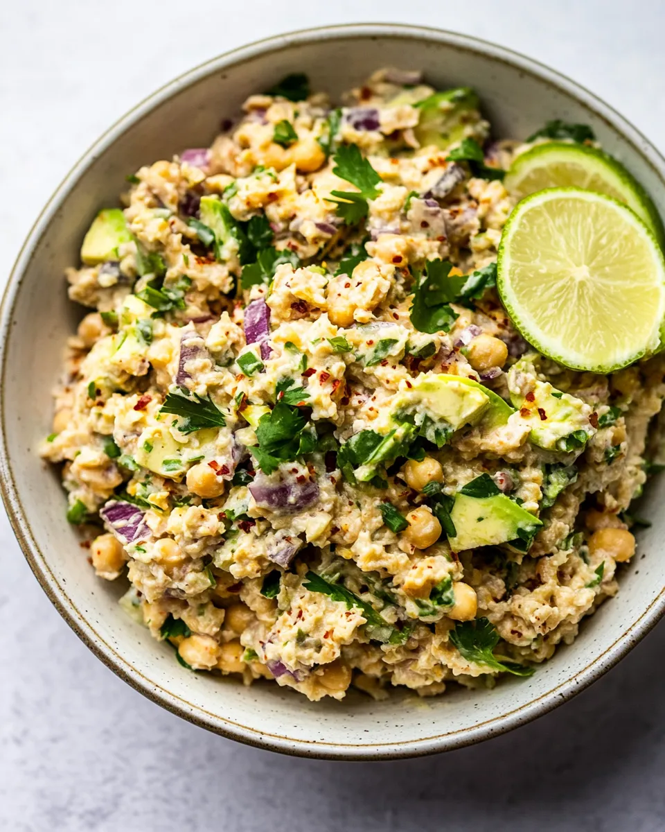 Delicious Chickpea Tuna Salad (Vegan) food shot