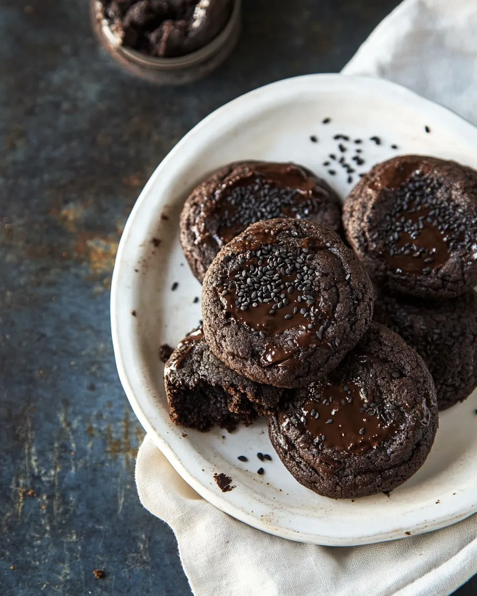 Homemade Chocolate Black Sesame Cookies photo