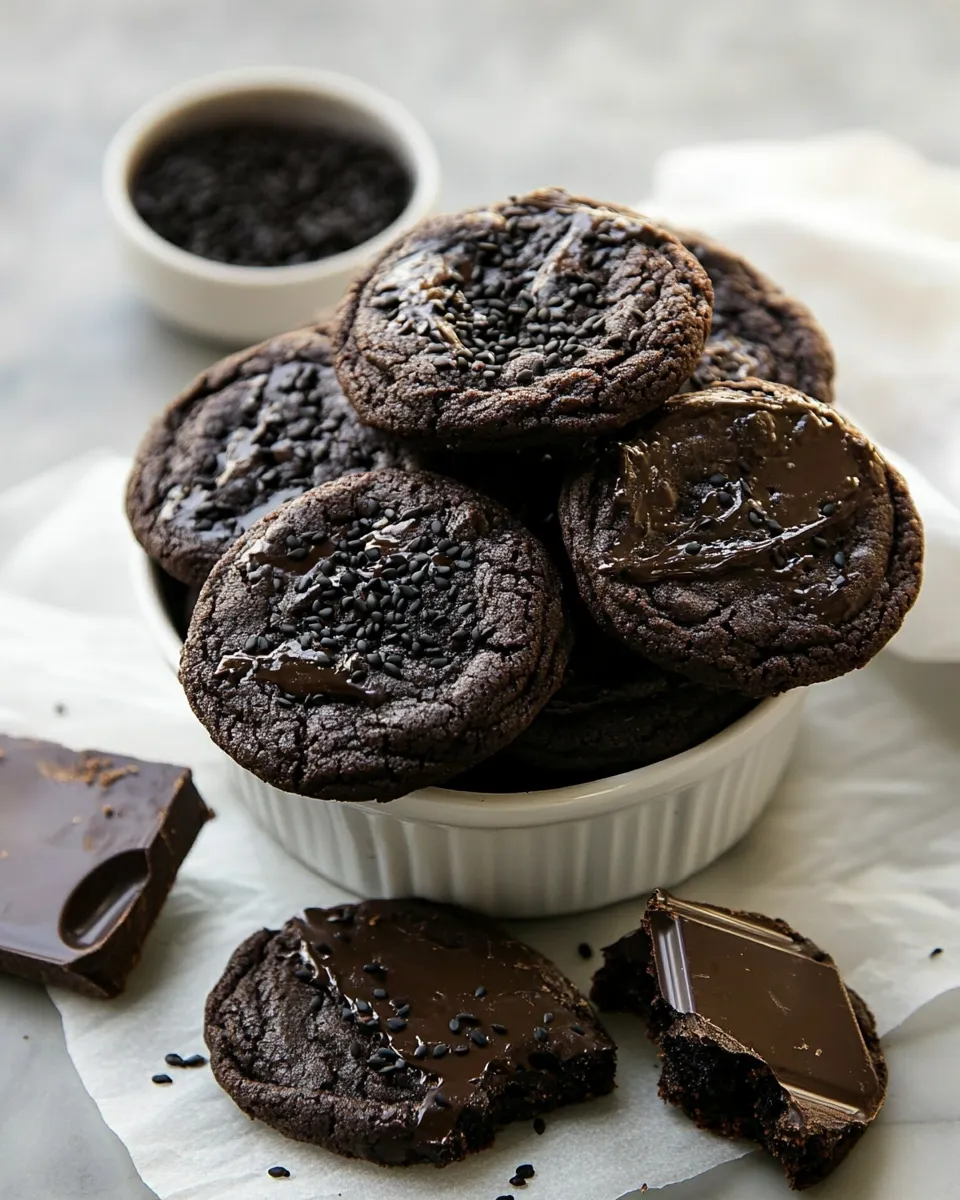 Delicious Chocolate Black Sesame Cookies image