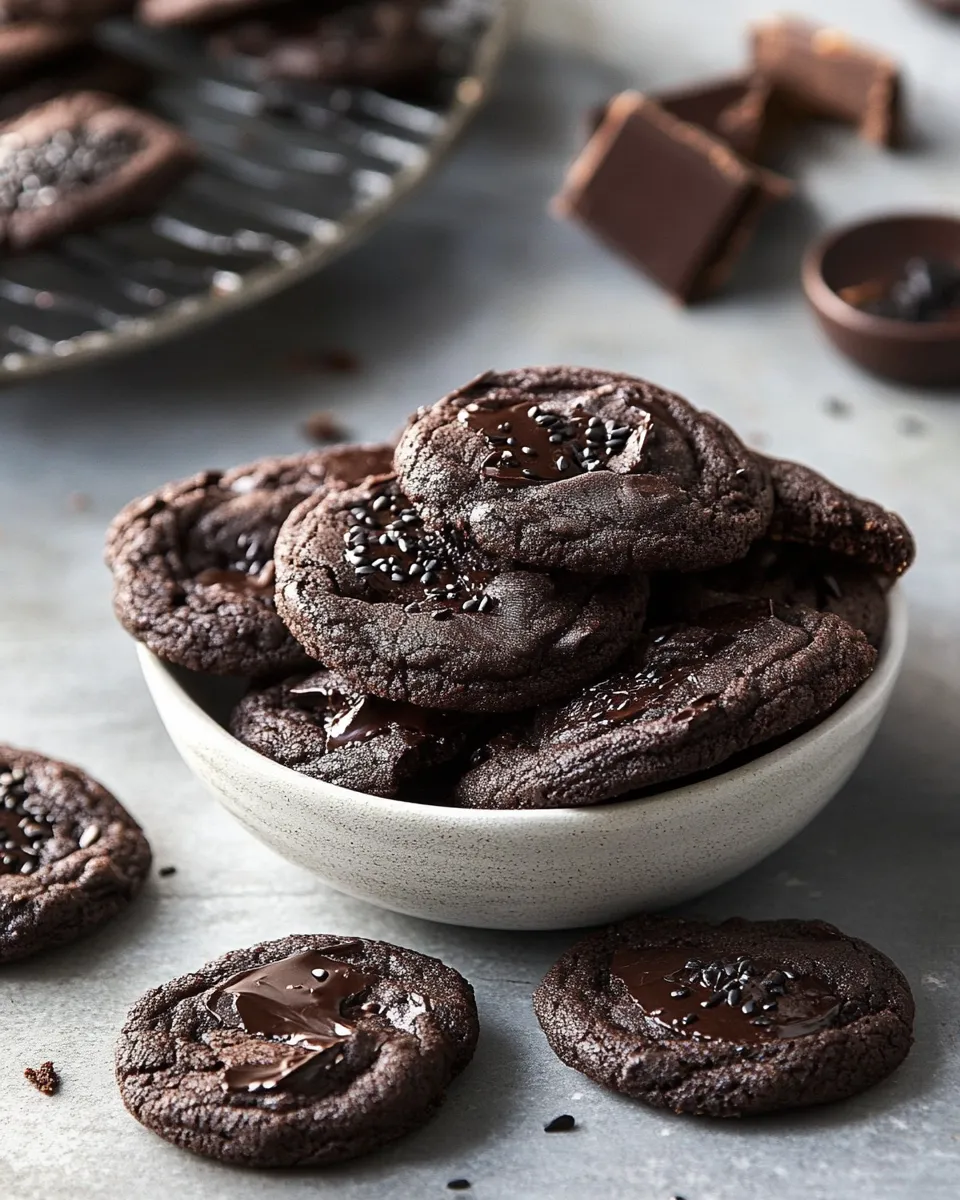 Easy Chocolate Black Sesame Cookies recipe photo