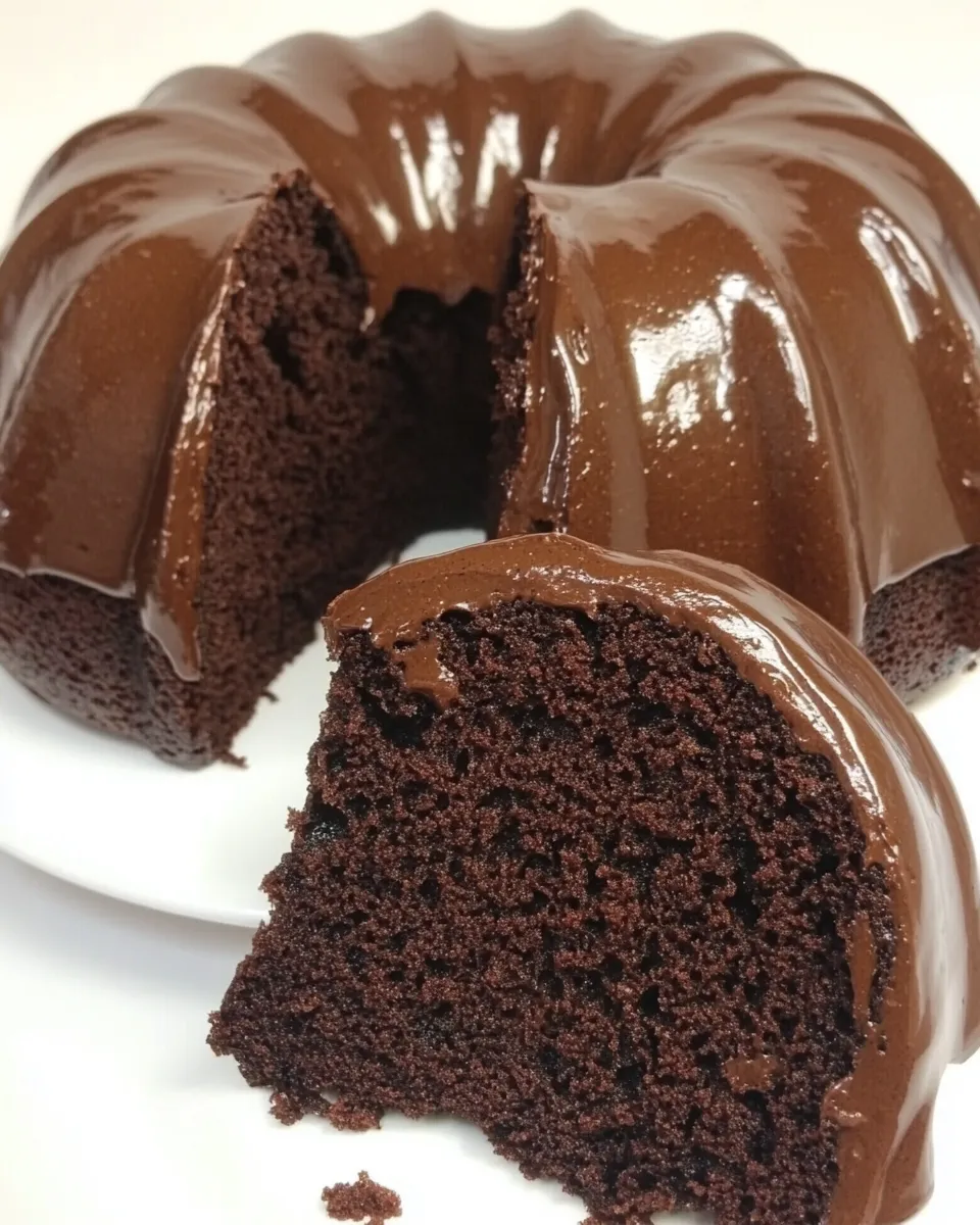 Classic Chocolate Bundt Cake with Chocolate Fudge Icing image