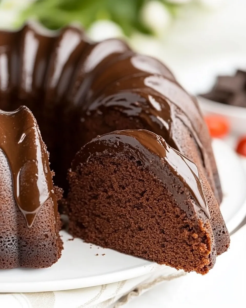 Easy Chocolate Bundt Cake with Chocolate Fudge Icing recipe photo