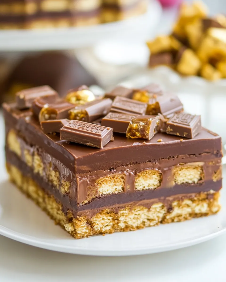 Homemade Chocolate Candy Bar Icebox Cake photo