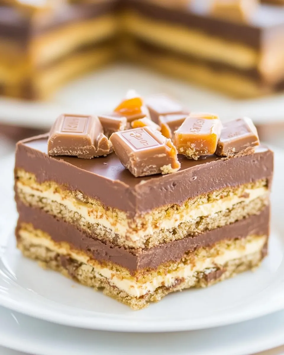 Delicious Chocolate Candy Bar Icebox Cake image