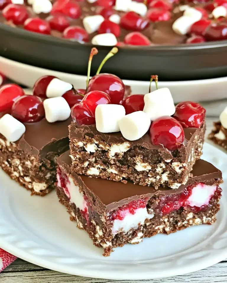 Easy Chocolate Cherry Marshmallow Crunch Bars photo