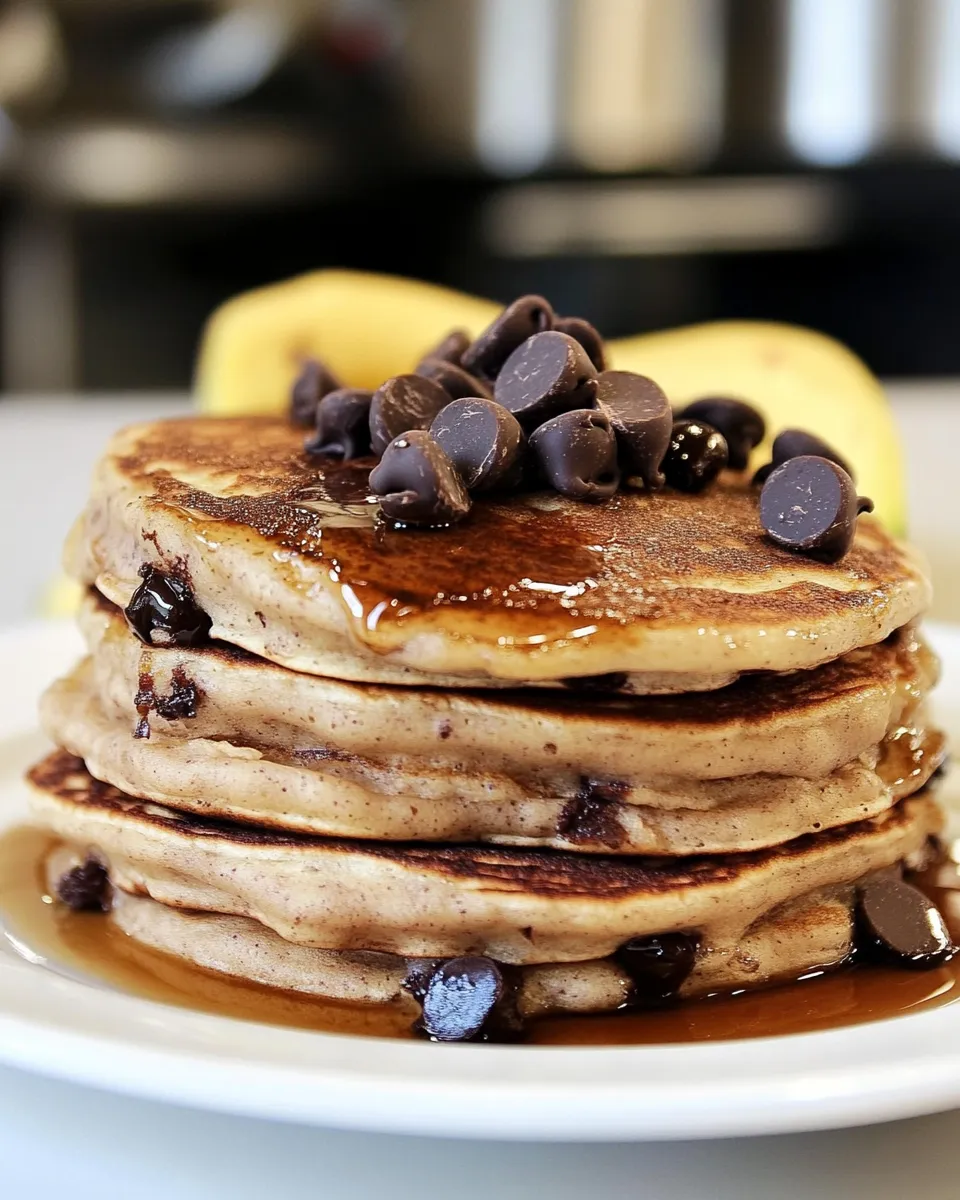 Healthy Chocolate Chip Workout Pancakes shot