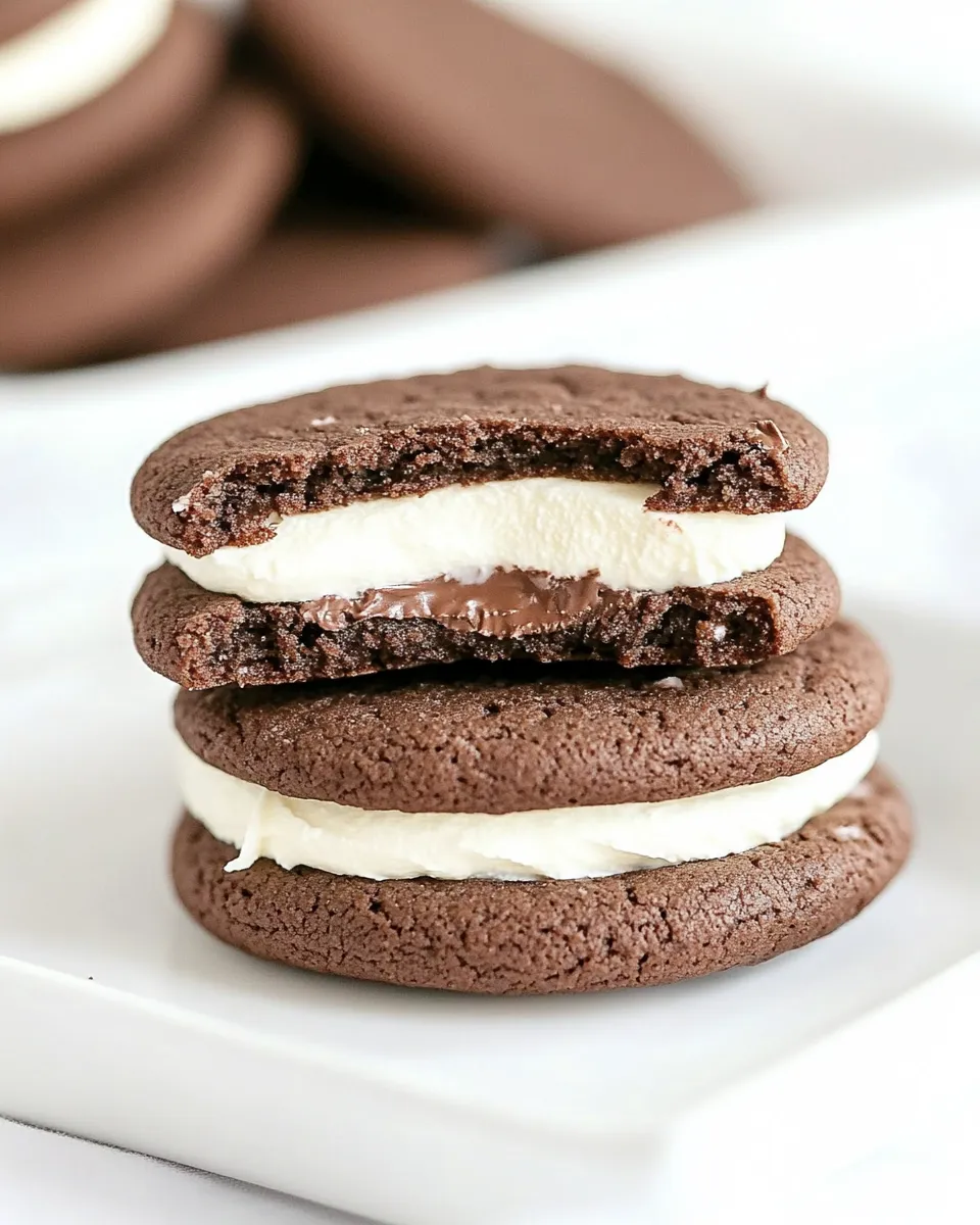 Delicious Chocolate Cookies with Cream Filling Recipe dish photo