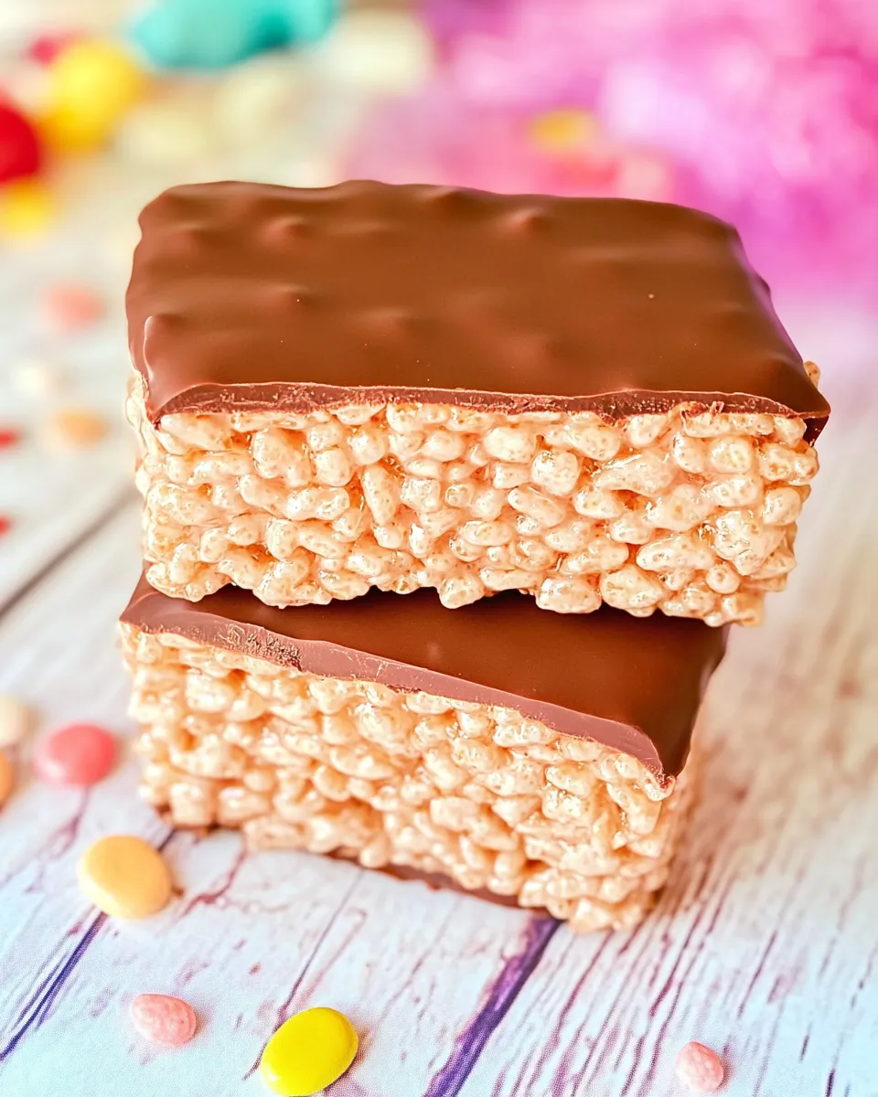 Delicious Chocolate Covered Rice Krispie Treats shot