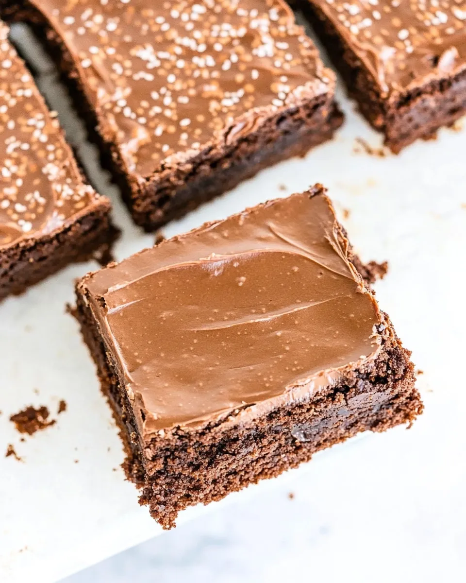 Delicious Chocolate Frosted Brownies shot