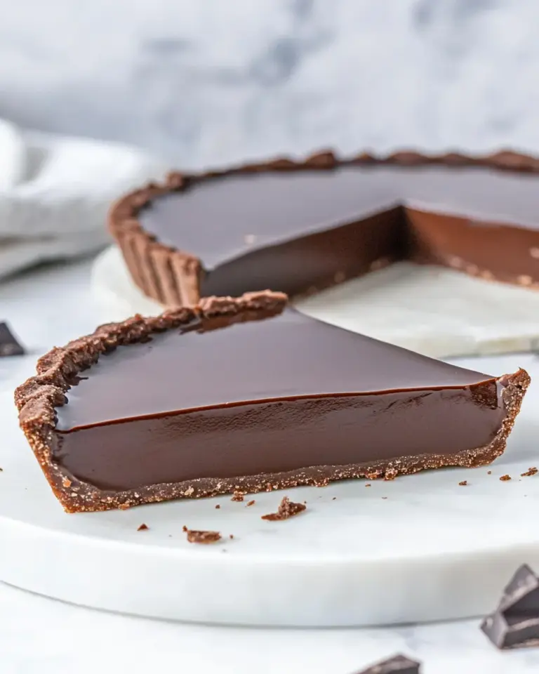 Homemade Chocolate Glazed Chocolate Tart photo
