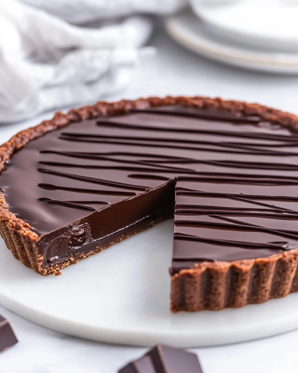 Best Chocolate Glazed Chocolate Tart shot