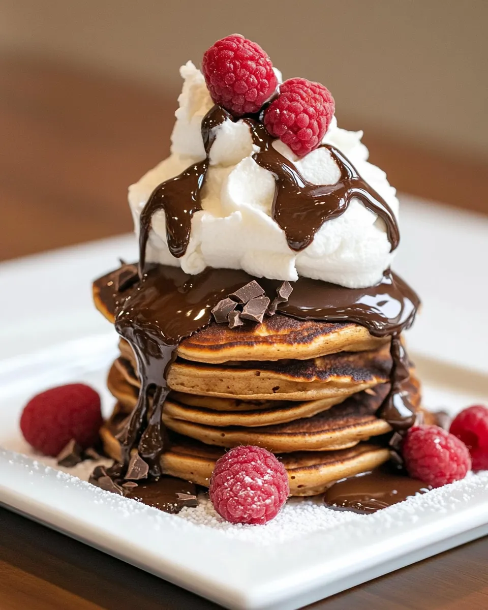 Delicious Chocolate Pancakes a la Mode image