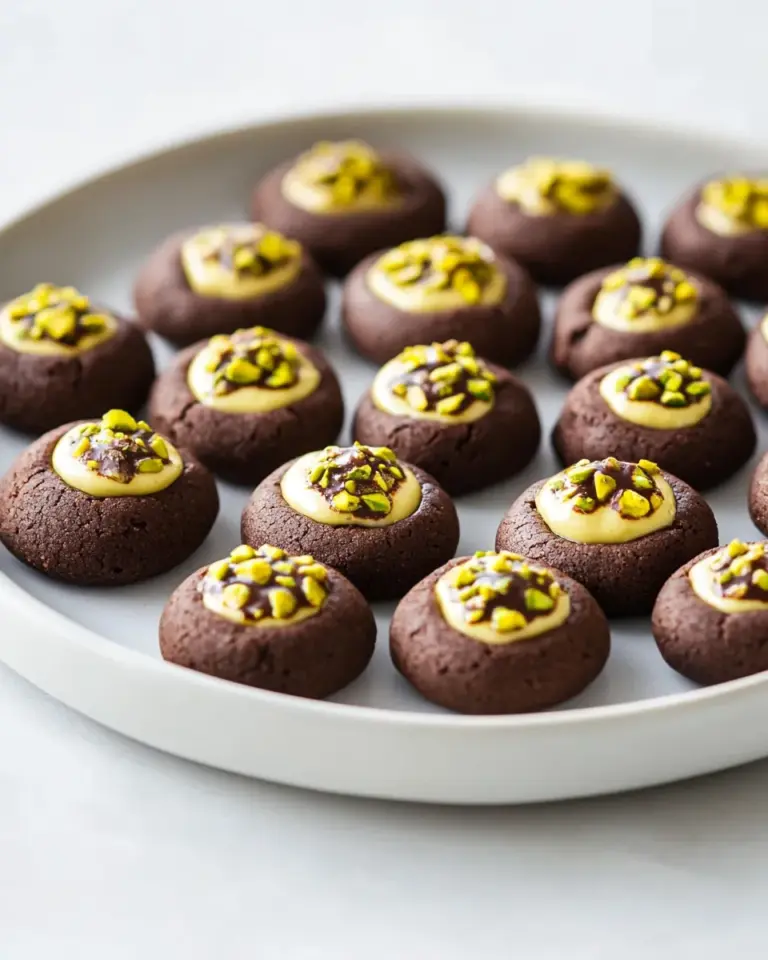 Homemade Chocolate Pistachio Cream Thumbprints photo