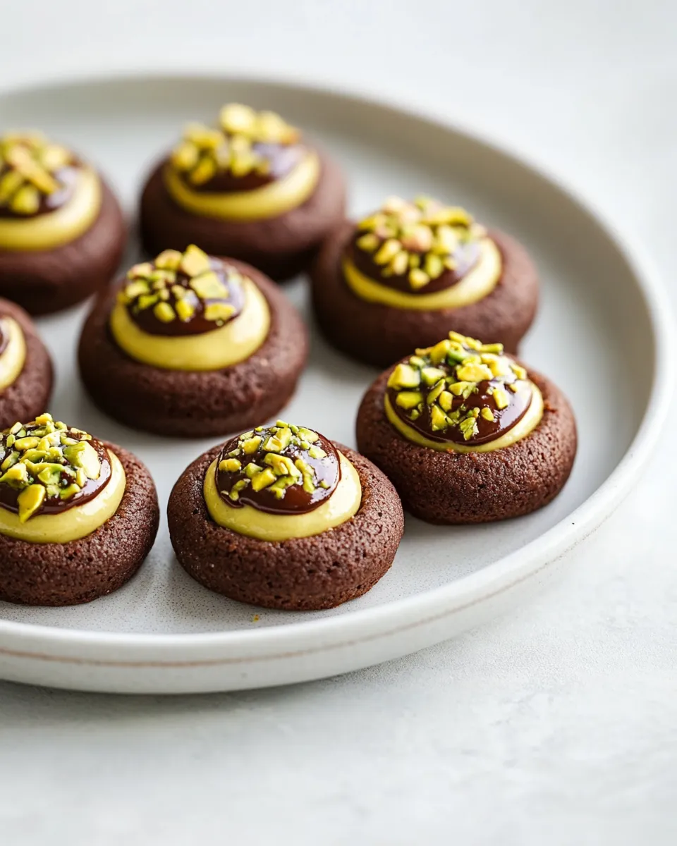 Easy Chocolate Pistachio Cream Thumbprints recipe photo