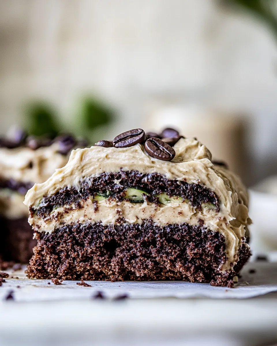 Sweet Chocolate Zucchini Banana Cake with Vanilla Coffee Frosting. recipe photo
