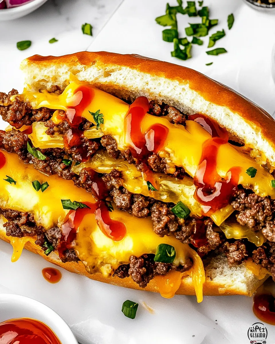 Delicious Chopped Cheese Sandwich shot