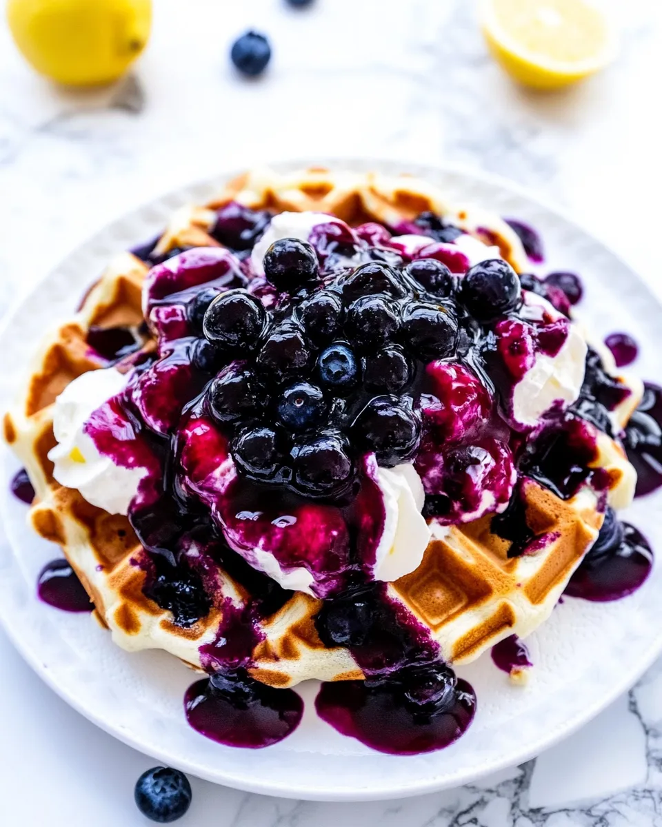 Easy Classic Blueberry Lemon Cheesecake Waffles recipe photo