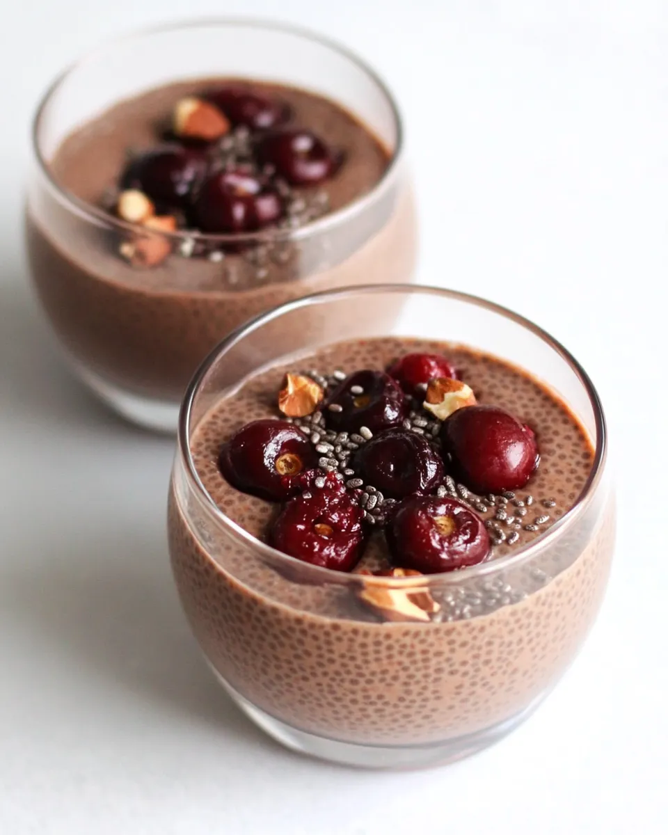 Healthy Cocoa Cherry Chia Pudding recipe photo