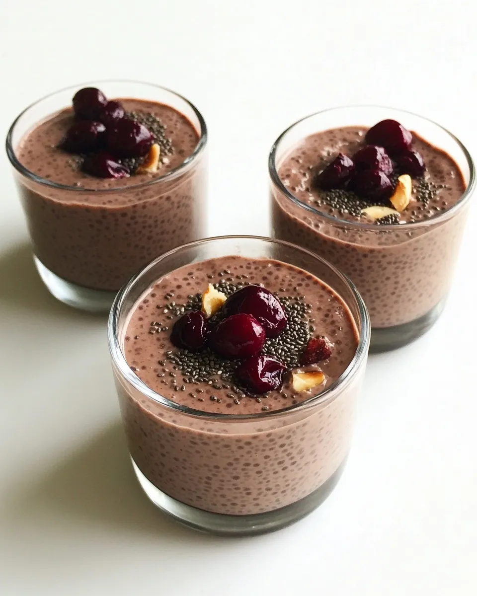 Tasty Cocoa Cherry Chia Pudding shot