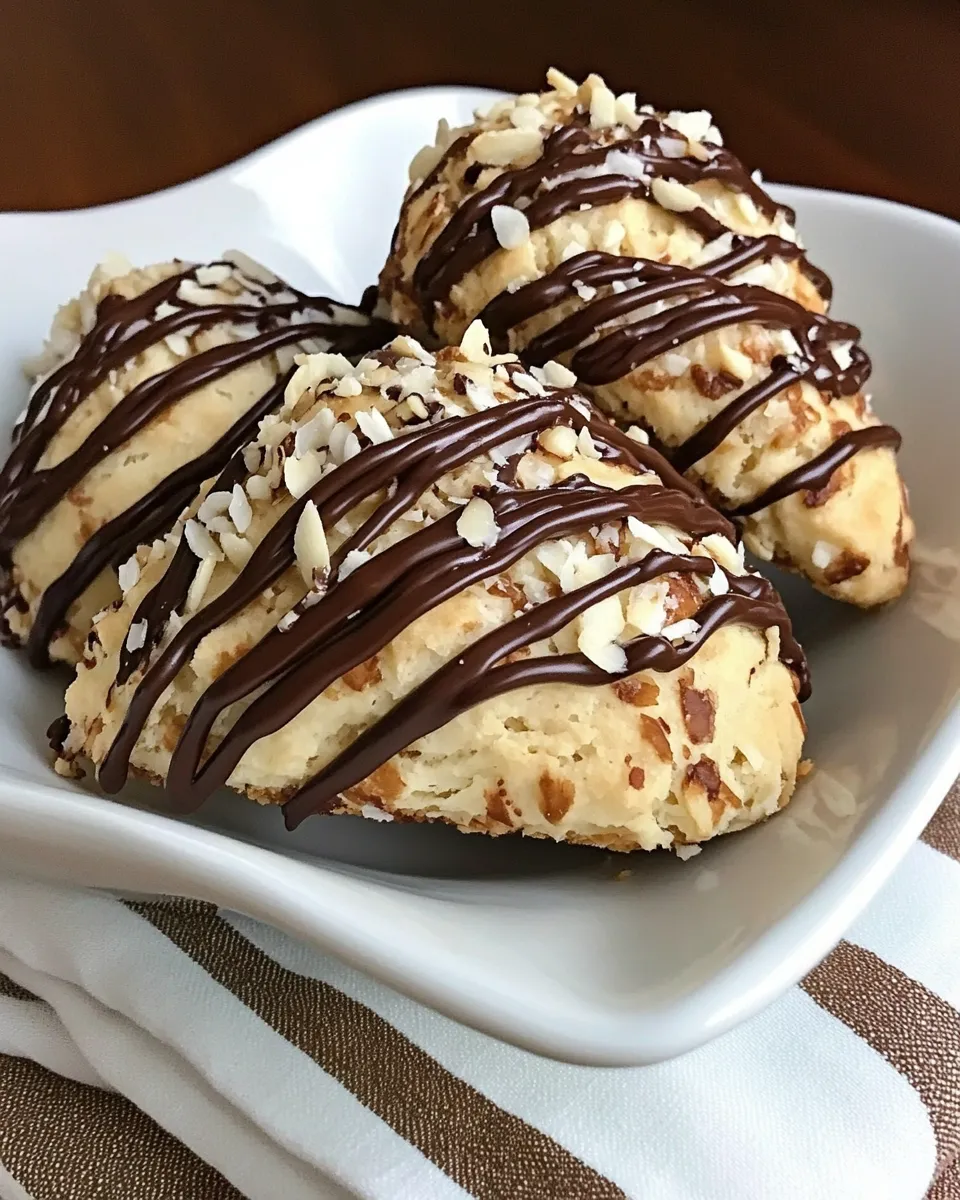 Best Coconut Almond Scones Drizzled with Chocolate shot