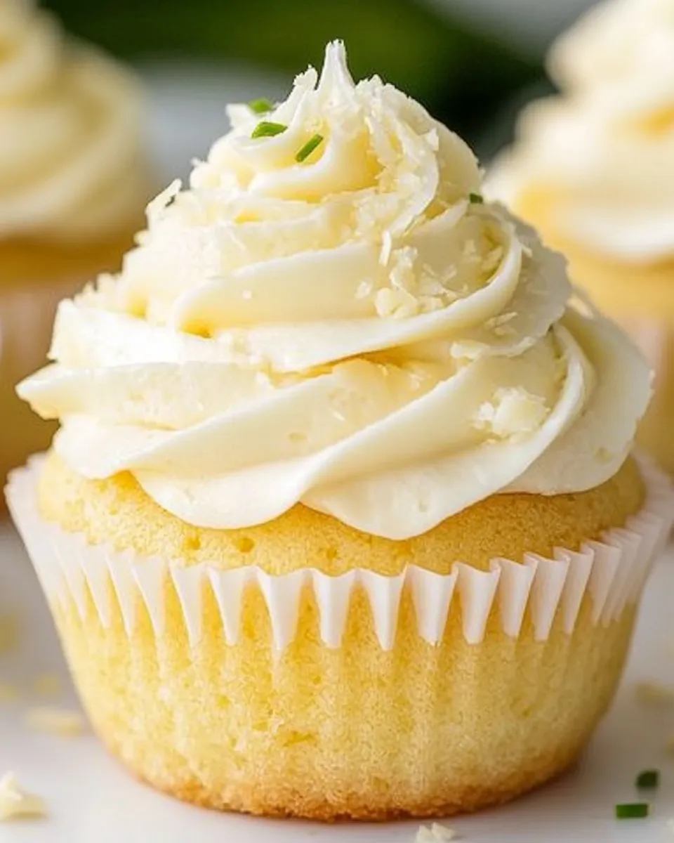 Easy Coconut Cupcakes food shot