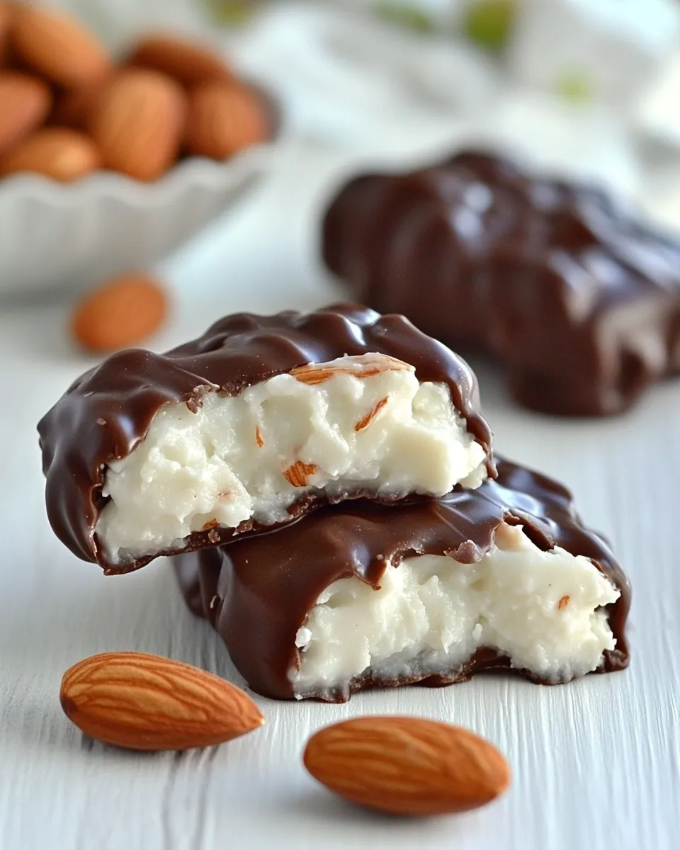 Delicious Copycat Almond Joy Candy Bars shot