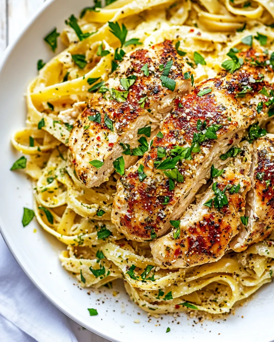Homemade Creamy Lemon Chicken Piccata Fettuccine photo
