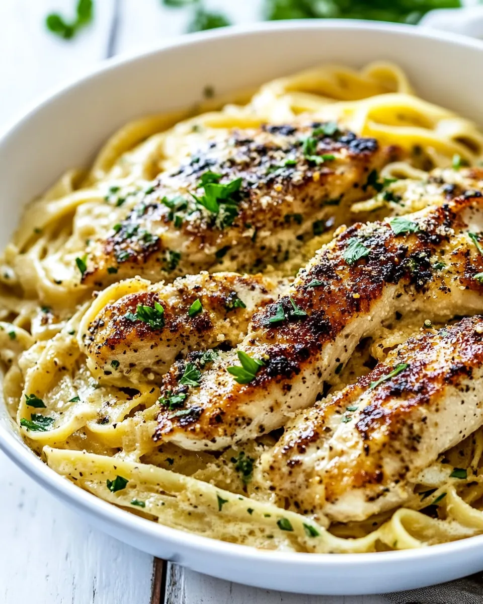 Easy Creamy Lemon Chicken Piccata Fettuccine recipe photo