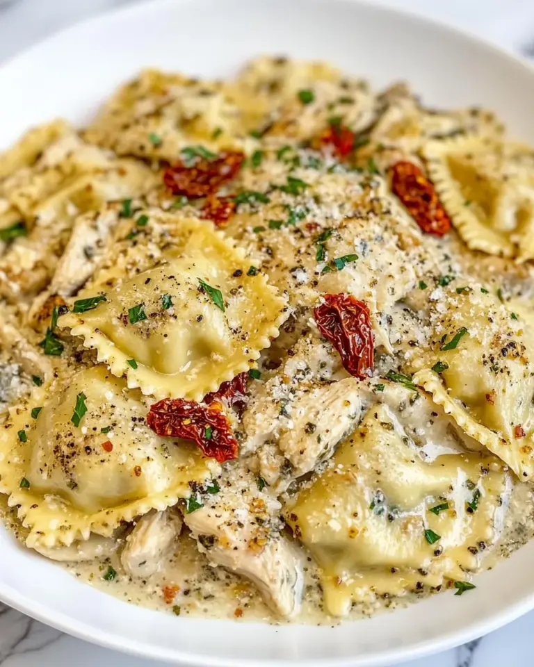 Homemade Creamy Sun-Dried Tomato Chicken Ravioli photo
