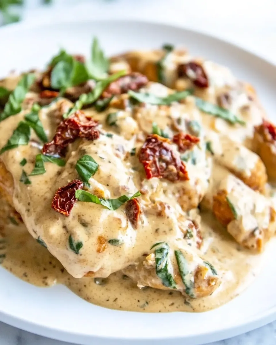 Easy Creamy Sun Dried Tomato and Basil Chicken photo