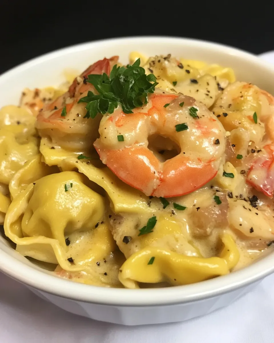 Homemade Creamy Tortellini with Shrimp photo
