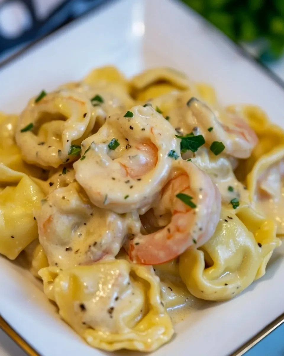 Classic Creamy Tortellini with Shrimp image