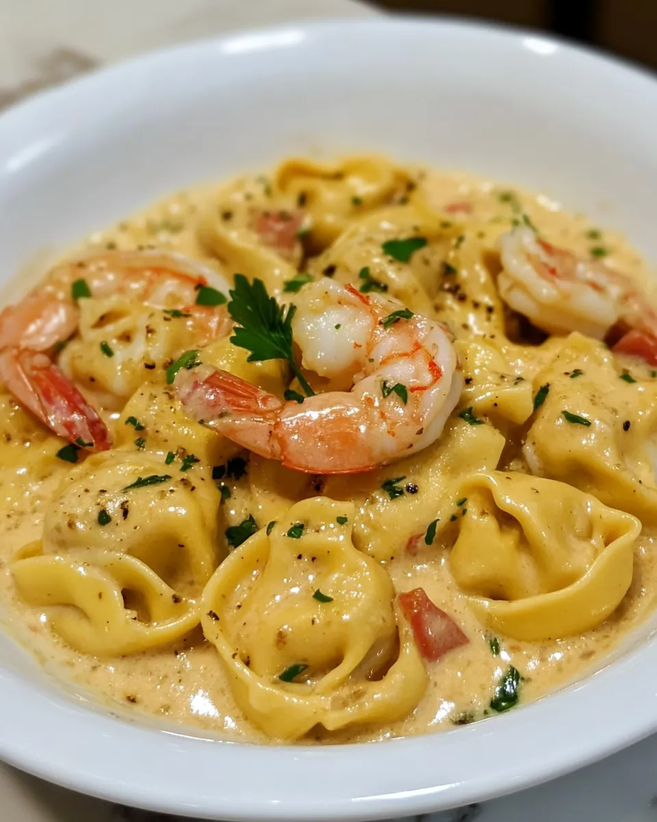 Easy Creamy Tortellini with Shrimp recipe photo