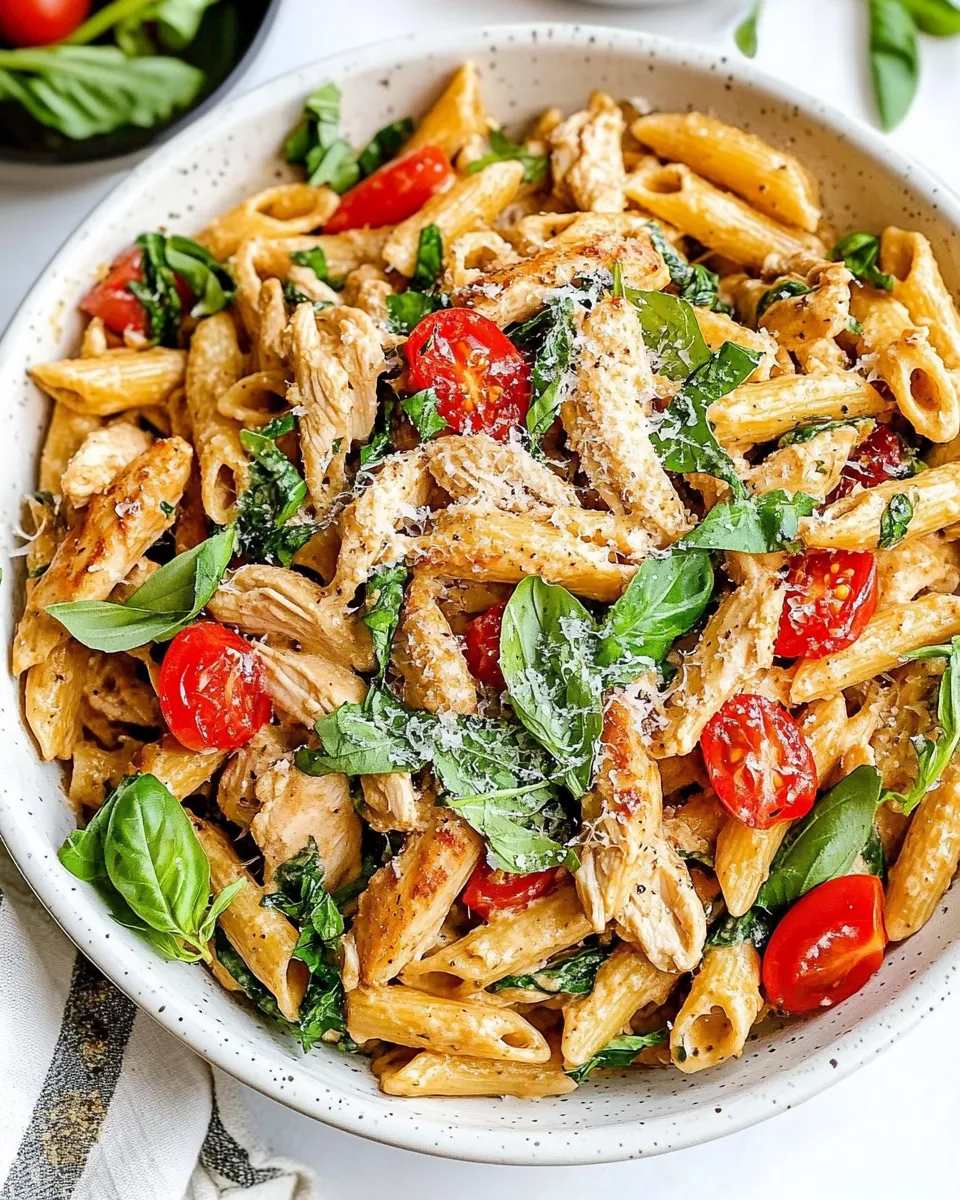 Easy Creamy Tuscan Chicken Pasta Recipe shot