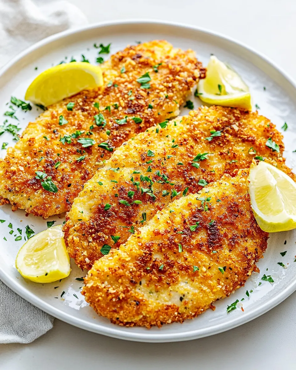 Tasty Crispy Breaded Chicken Cutlets shot