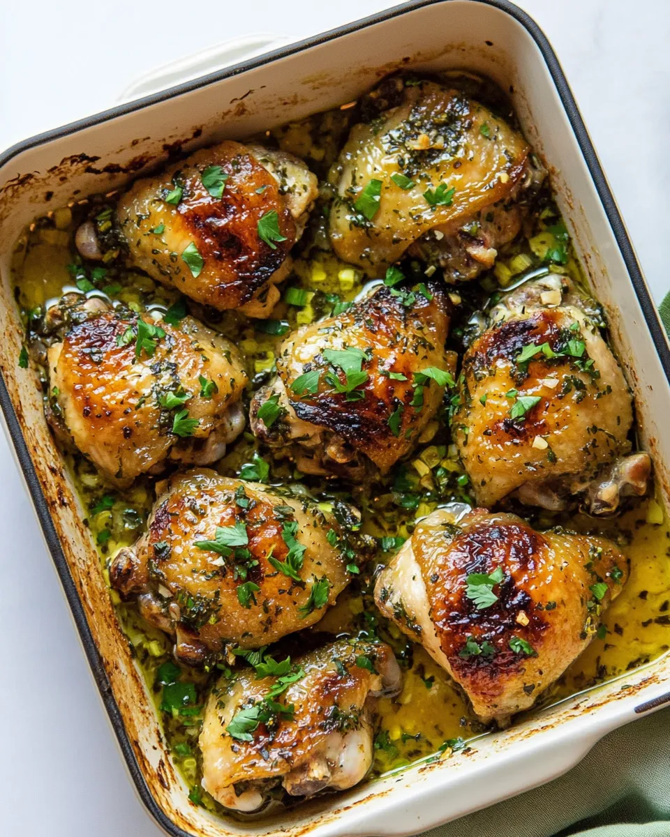 Homemade Crispy Garlic Butter Baked Chicken Thighs photo
