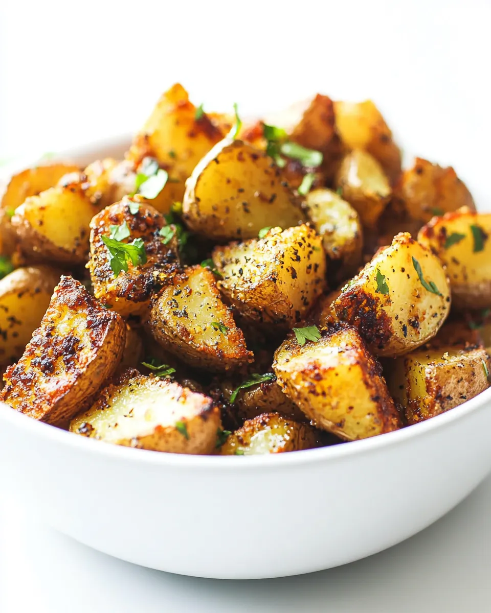 Delicious Crispy Golden Potatoes shot