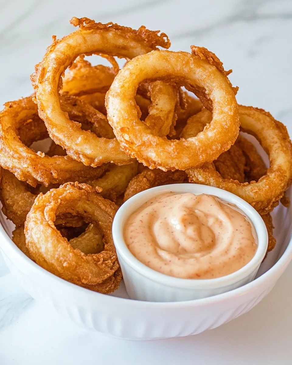 Classic Crispy Onion Rings with Dipping Sauce image