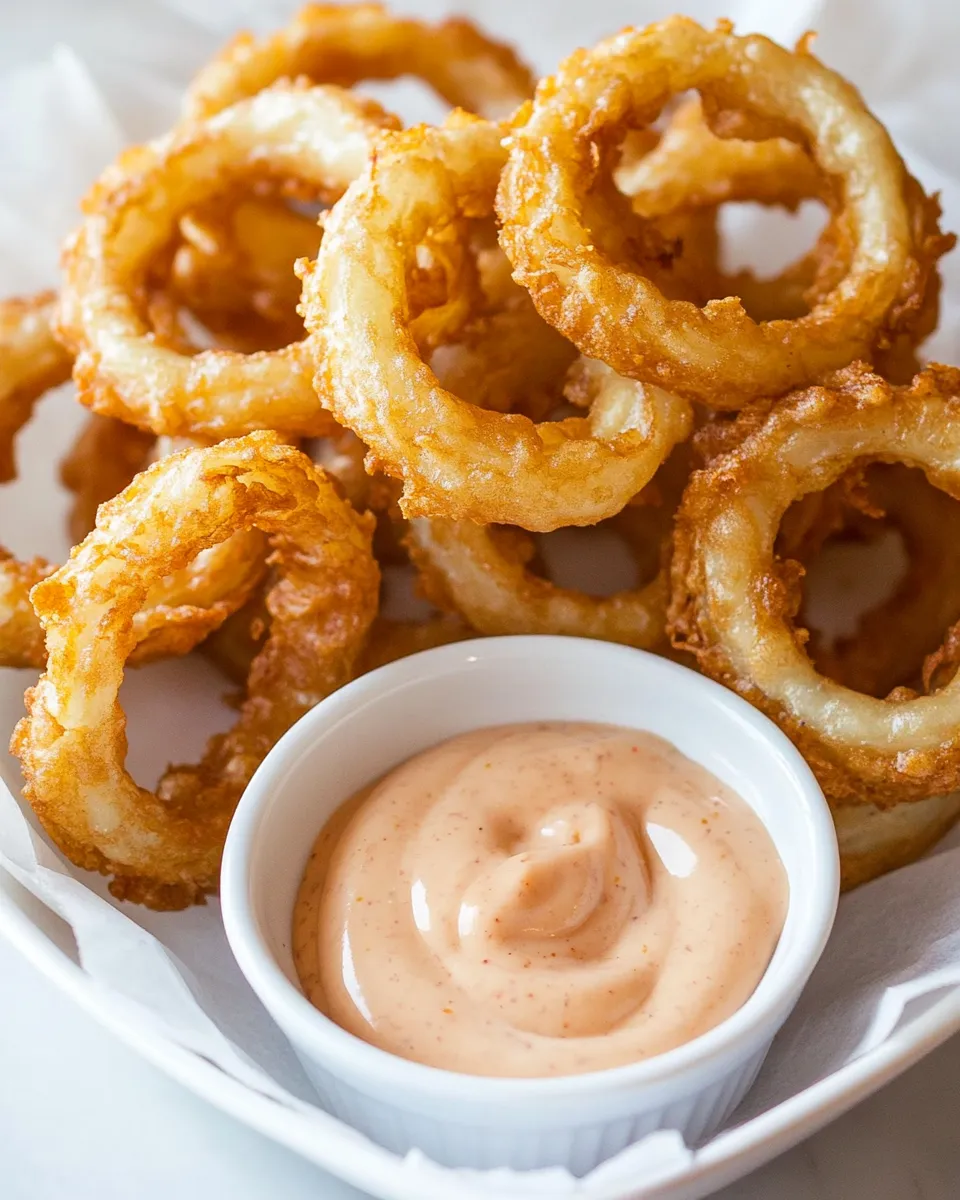 Easy Crispy Onion Rings with Dipping Sauce recipe photo