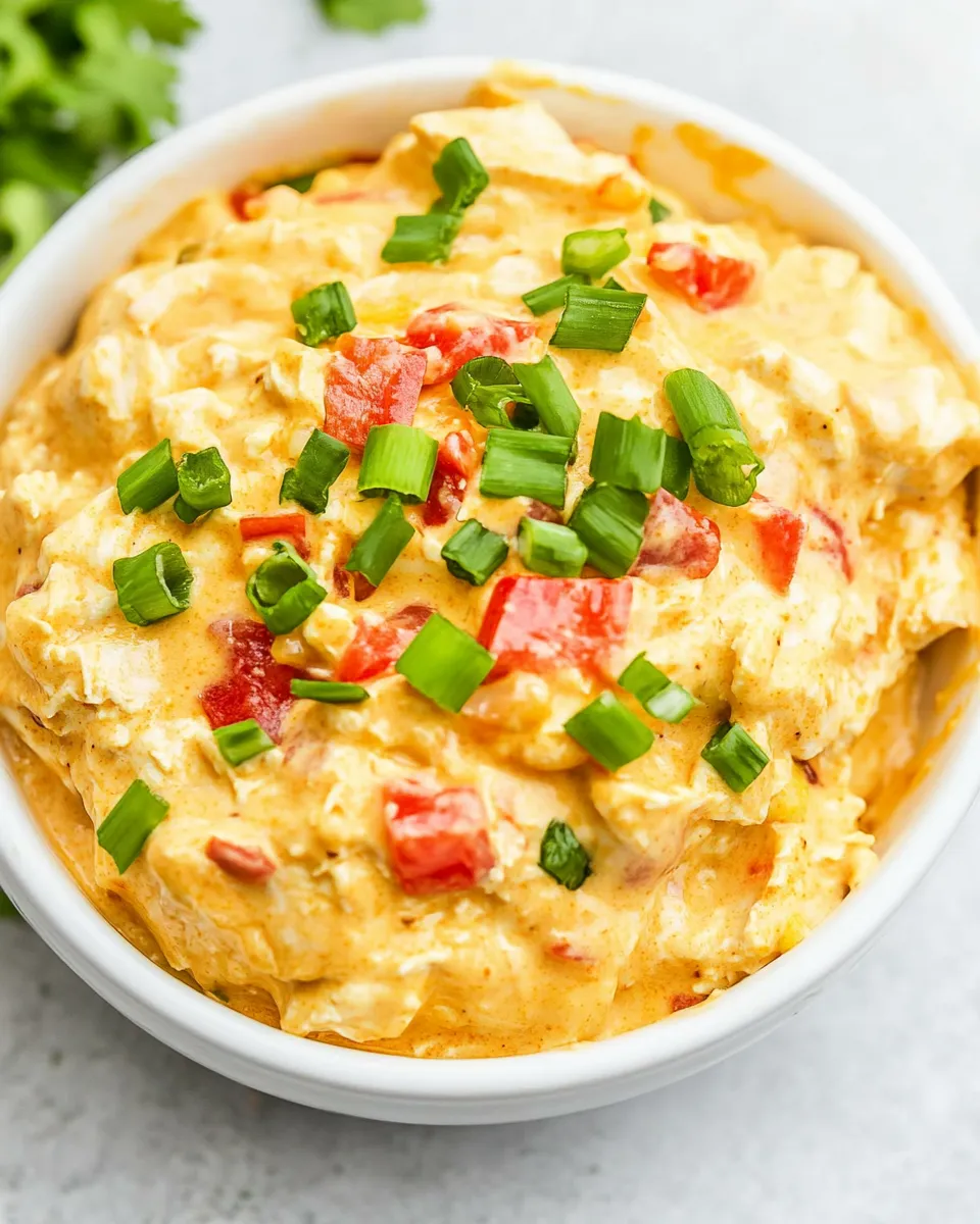 Savory Crockpot Queso Chicken food shot