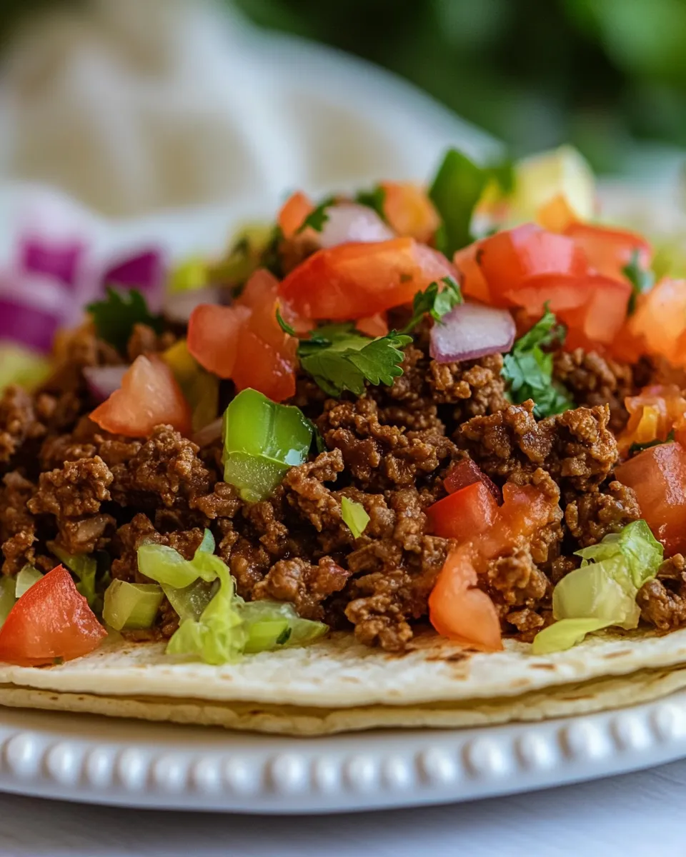 Savory Crockpot Taco Meat shot