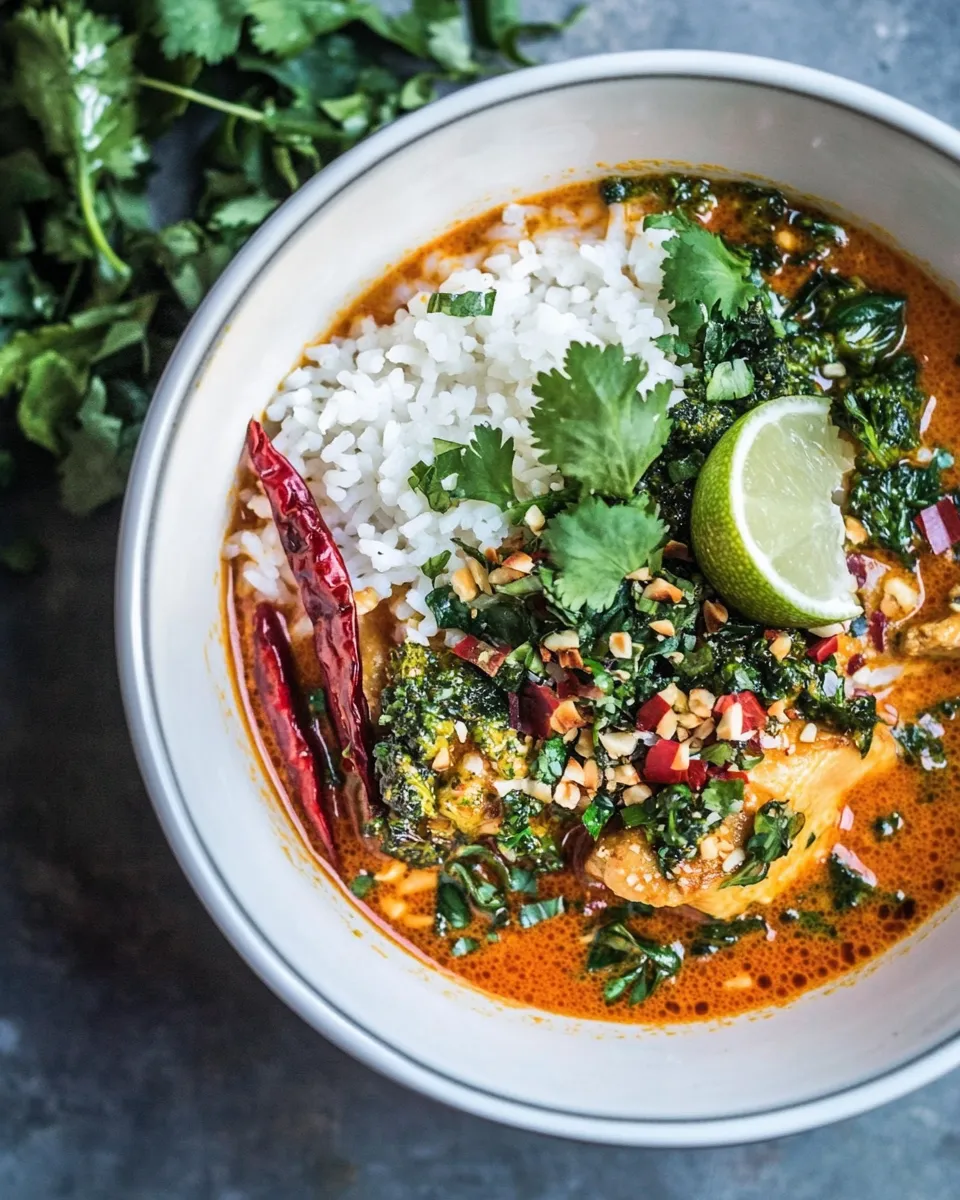 Classic Crockpot Thai Broccoli Rabe Chicken Curry. dish image